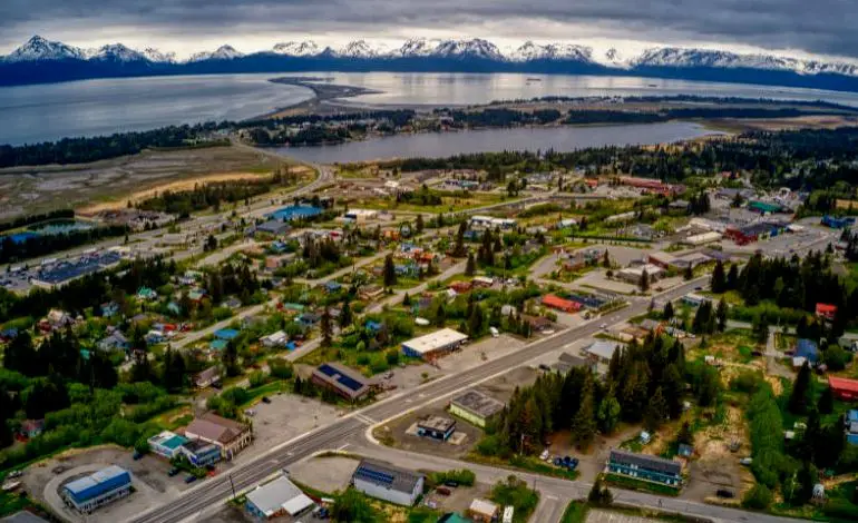 Vista aérea de Homer, Alaska