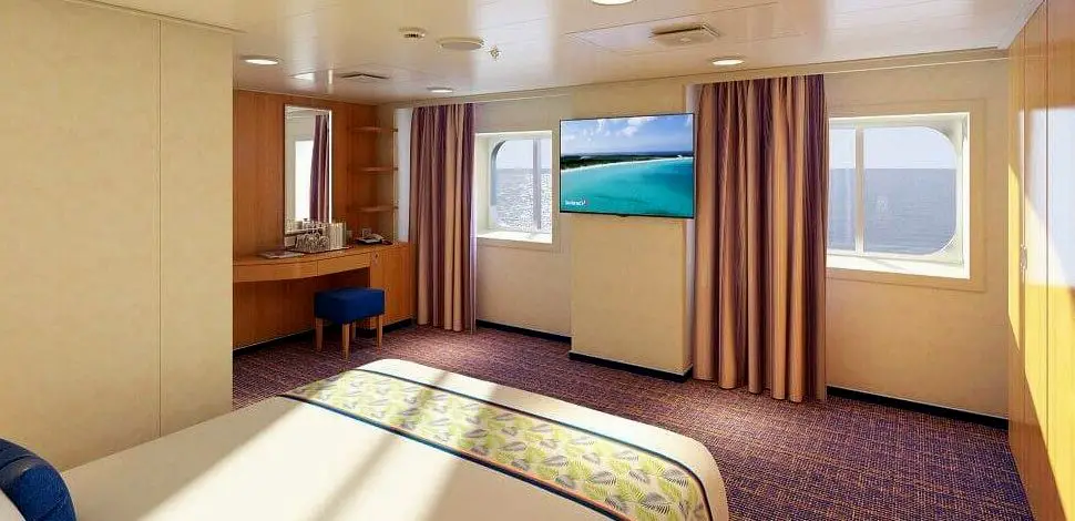 Habitación con vista al mar con 2 ventanas en el Carnival Horizon