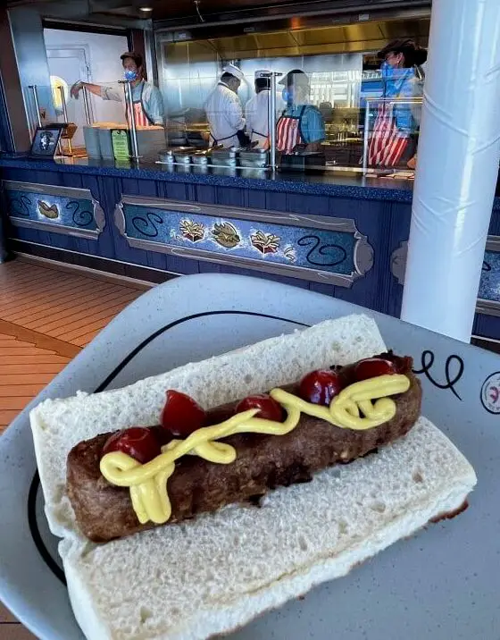 vegan hot dog on Disney Wish